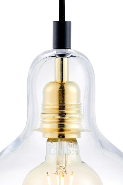 Skandynawska LAMPA wisząca LONGIS 10871105 Kaspa szklana OPRAWA loftowy ZWIS łezka kropla drop złota przezroczysta czarna