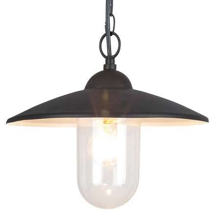 Ogrodowa LAMPA wisząca VIGO 8687 Rabalux metalowa OPRAWA kopuła ZWIS industrialny IP44 czarny matowy biały przezroczysty