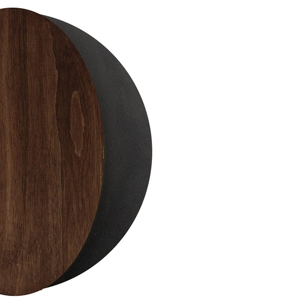 Naścienna lampa Ovo 41119 do jadalni okrąg naturalna czarna