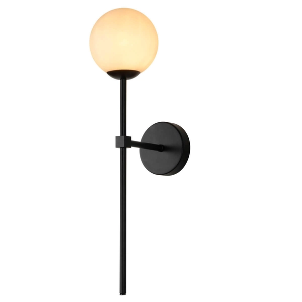 Kulista lampa ścienna Piruleta LP-008/1W BK kula okrągła biała czarna