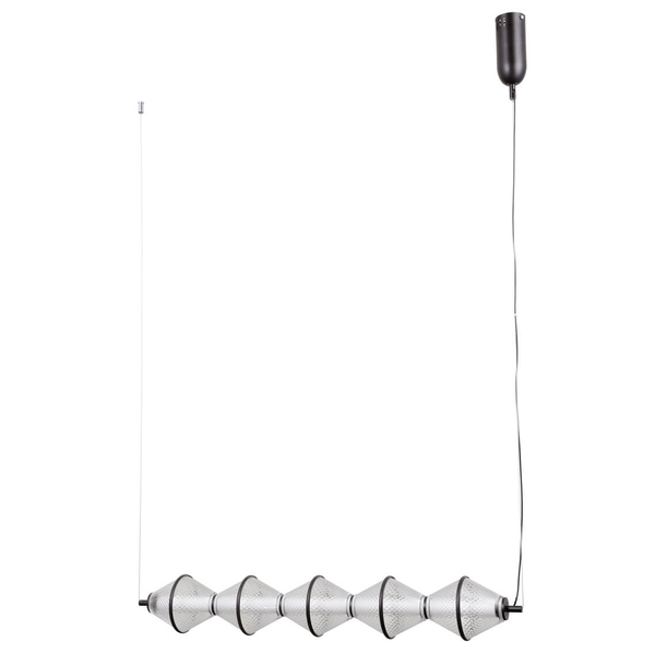 Zwieszana lampa Fuente PND-34395-5-BK LED 125W 3000K czarny przezroczysty