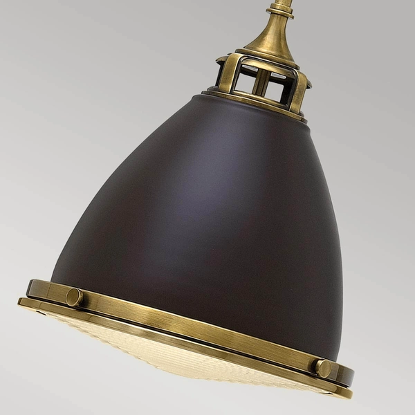Retro lampa wisząca Amelia HK-AMELIA-P-M-RB do jadalni brązowy czarny