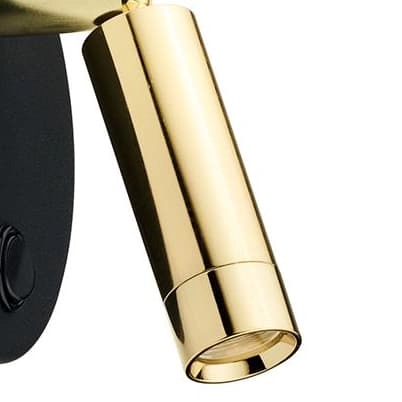 Okrągły kinkiet tuba Enzo 1303 TK Lighting z włącznikiem czarny złoty