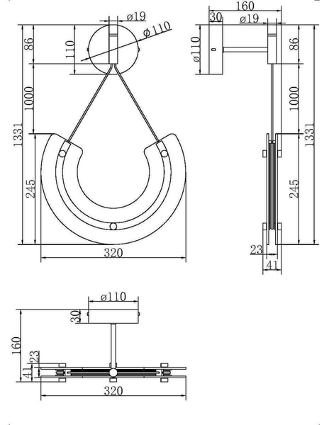 Kinkiet wiszący Maya P091WL-L18G3K Maytoni LED 10W 3000K modern złoty