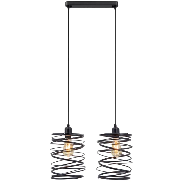 Nowoczesna lampa wisząca 6801/2 01 sprężyny do holu czarne