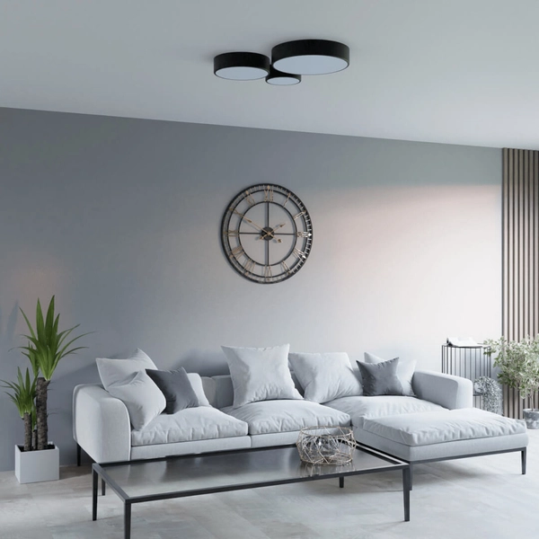 Czarny plafon salonowy 137623620811 LED 43W nowoczesny