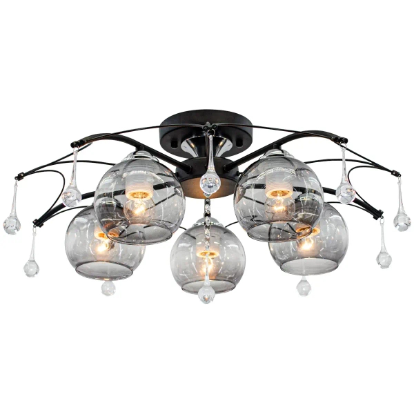 Jadalniana lampa sufitowa 1985/5 BL 8C nad stół chrom czarna