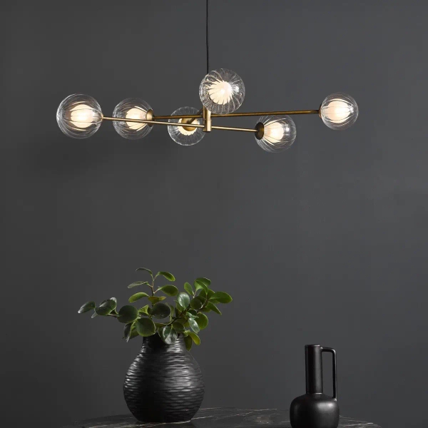 Wisząca lampa do jadalni Vignette VIG0645-20 szklane kule mosiądz