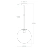 Wisząca lampa kula Lazzur ABR-LWL-E27 Abruzzo metal szkło biały złoty