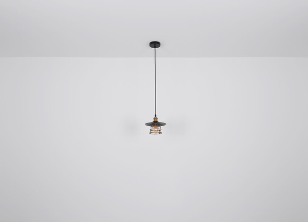 Wisząca lampa Viejo 15086BH 1 industrialna czarna miedziana