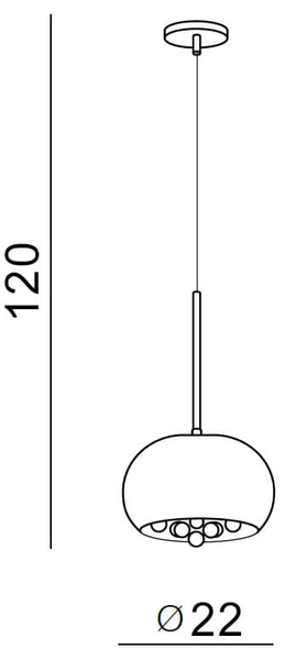 Wisząca lampa salonowa Burn z kryształkami chrom crystal