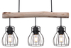 Wisząca lampa Mina 15326-3N belka z druciakami czarna drewno