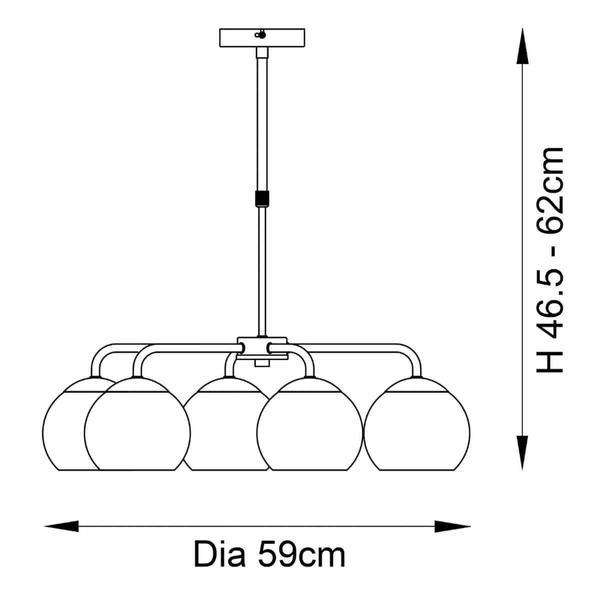 Molekułowa lampa wisząca Dimple 97972 Endon dymiona srebrna chrom