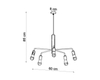 LAMPA wisząca SL.0304 metalowa OPRAWA zwis pająk sticks czarny