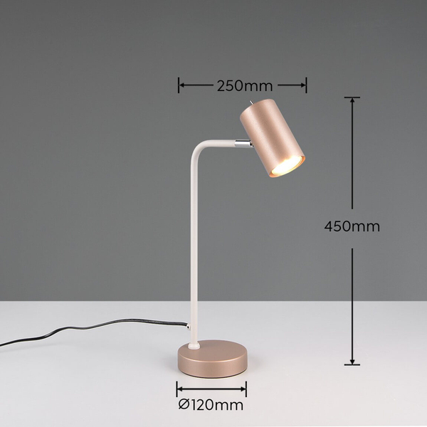 Stołowa lampka nocna VANTOS DL165512400 regulowana z wtyczką brązowa