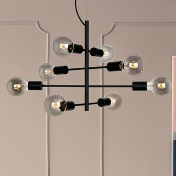 Loftowa LAMPA wisząca PORTEL PND-02431-8-BL Italux metalowa OPRAWA industrialny zwis czarny