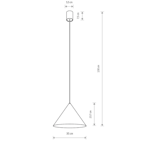 Lampa jadalniana zwis Zenith 10879 Nowodvorski nad stół stożek ciemnoszara