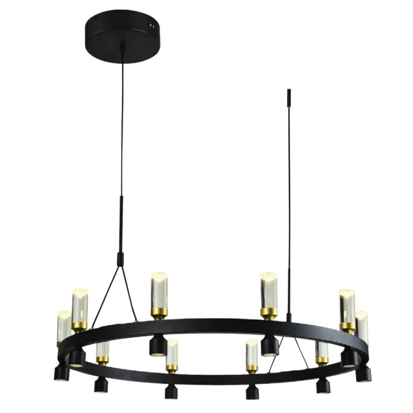 Nowoczesna lampa wisząca Almelo ring LED 49W 3000K nad stół czarna