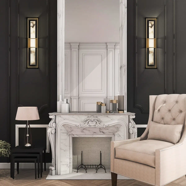 Prostokątny kinkiet Blakley QN-BLAKLEY-L-BG LED 20W 3000K IP44 złoty