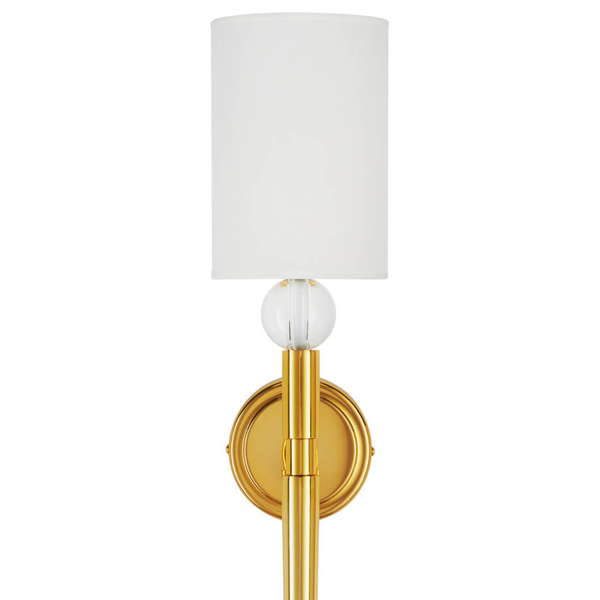 Salonowa lampa na ścianę DAMA ST-8436 GB-CE z abażurem złoty biały