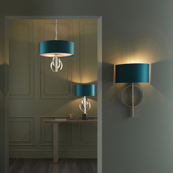 Lampa wisząca na łańcuchu L&-195224 Light& abażur morski srebrna