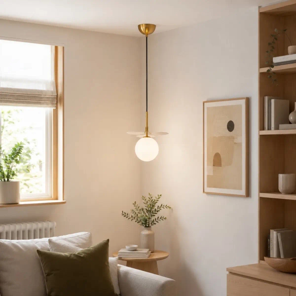 Kulista lampa wisząca CHIC biała złota ST-DL-2969P1 1xG9 5W glamour