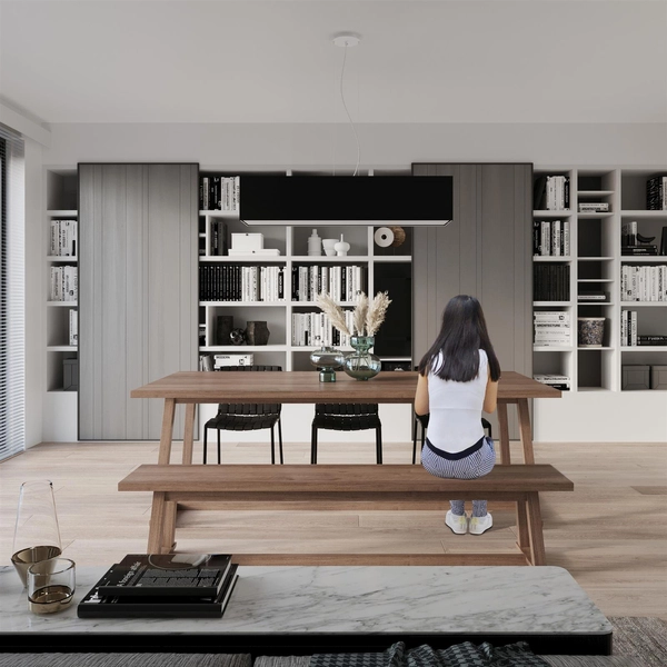 Abażurowa lampa wisząca SL.0782 prostokątna nad stół czarna