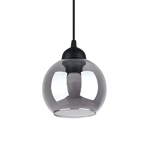 Industrialna lampa wisząca ALINO SL.1141 szklana kula czarna przydymiona