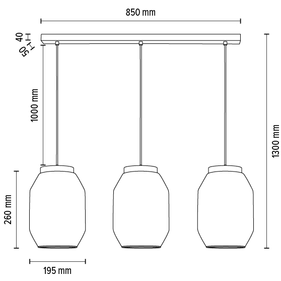 Lampa wisząca VASO 169110374 szklany zwis słoik przezroczyste drewno