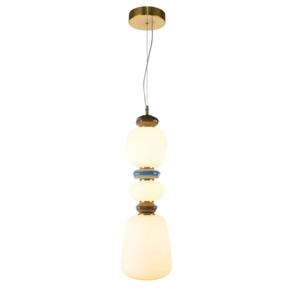 Zwisająca lampa ceramiczna Evans PND-94981V-3A-GD LED 19W 3000K złota