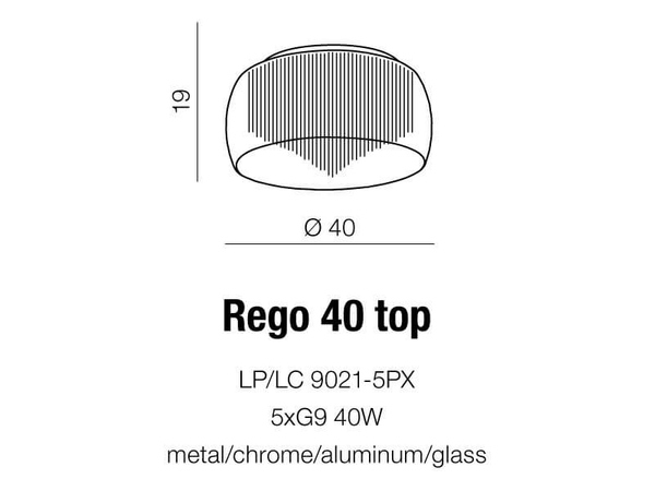 Sufitowa lampa szklana Rego do jadalni kryształki chrom
