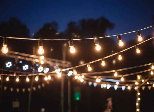 Ogrodowy łańcuch świetlny girlanda 15szt 17m P44 czarny