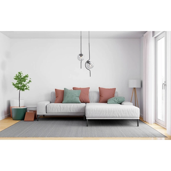 Podwójna lampa wisząca Neva K-5332 Kaja nowoczesna metalowa szklana czarna