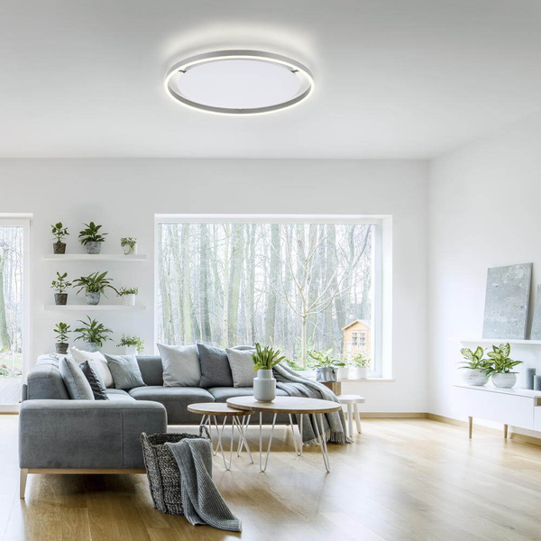 Ledowa lampa sufitowa Ritus 15392-95 Just Light do przedpokoju 28W 3000K aluminium