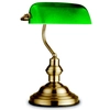 Gabinetowa LAMPKA ANTIQUE  24934 Globo stojąca LAMPA bankierska na biurko złota zielona