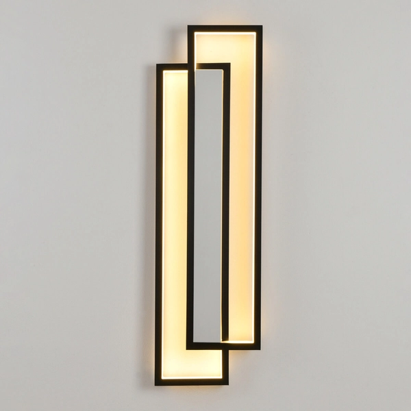 Naścienna lampa SYMMETRY ST-MD1027S LED 19W 3000K ramki do salonu czarna