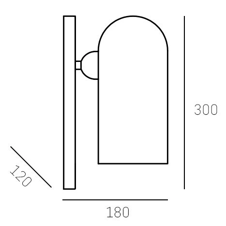 Ścienna LAMPA loft SEOUL W01773BK Cosmolight tuba szklany kinkiet do przedpokoju czarny