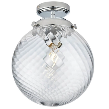 Kulista lampa sufitowa Milston 96488 IP44 szklana chrom przezroczysty