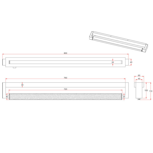 Ledowa lampa ścienna FABRIZIO 284779106 15W 2300-4000K IP44 podłużna chrom