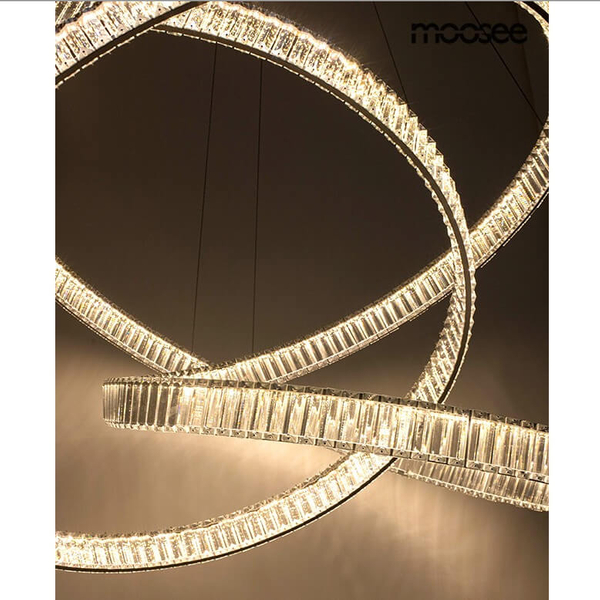 Ledowa wisząca lampa Wave MSE1501100197 Moosee 120W 3000K do jadalni chrom