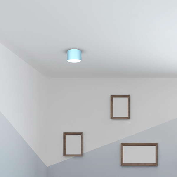 Okrągła lampa sufitowa Dixie metalowy downlight niebieski