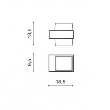 Zewnętrzny kinkiet ścienny Lars AZ4506 LED 13W 3000K IP44 outdoor szary