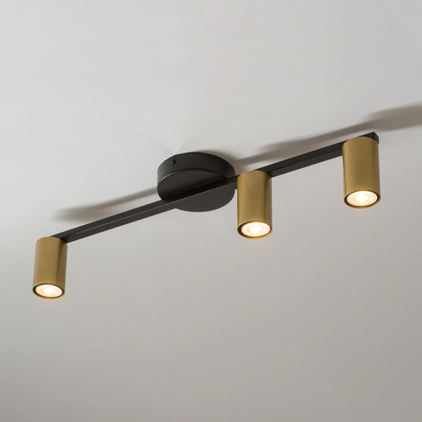 Sufitowa lampa 3-płomienna Sky do jadalni czarna złota