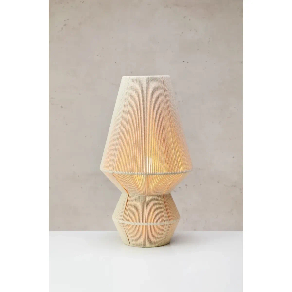 Lampa stołowa Razzo 108822 boho bawełniana metalowa beżowa
