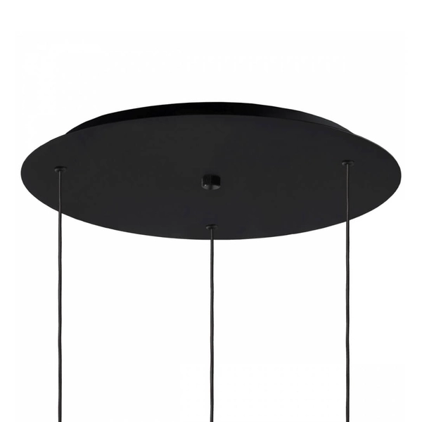 Potrójna lampa zwisowa AVIA 11158308 Kaspa szklana do hotelu czarna