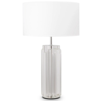 Lampa stołowa z abażurem Muse MOD304TL-01CH szklana biała