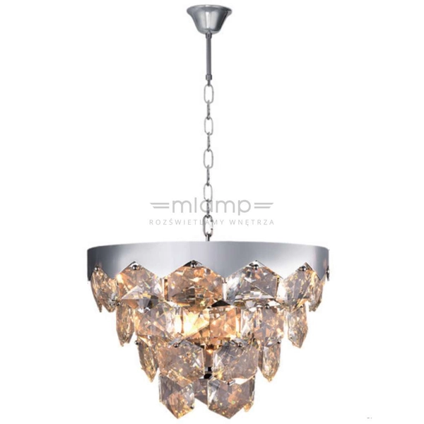 Pałacowa LAMPA wisząca GRACE ML5993 Milagro kryształowa OPRAWA okrągły ZWIS na łańcuchu chrom