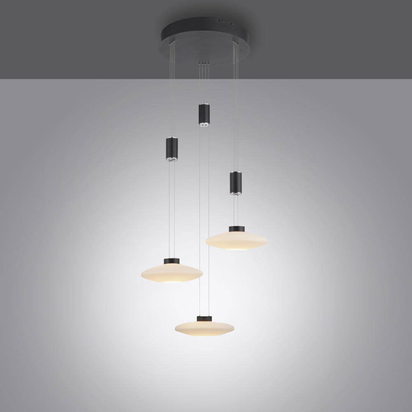 Czarna lampa wisząca Lautada kaskada LED 22,5W 3000K ściemnialna