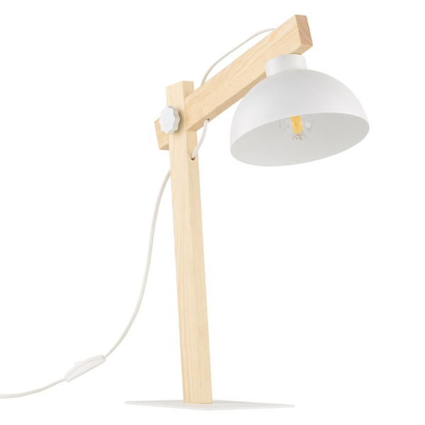 Drewniana lampka nocna Oslo 5347 TK Lighting rustykalna regulowana biała