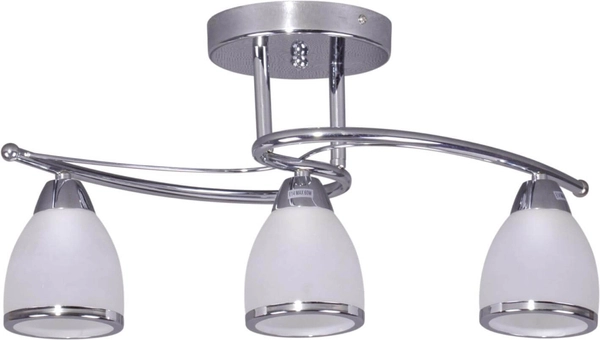 Natynkowa lampa retro Samira K-JSL-8090/3 CHR chrom biała